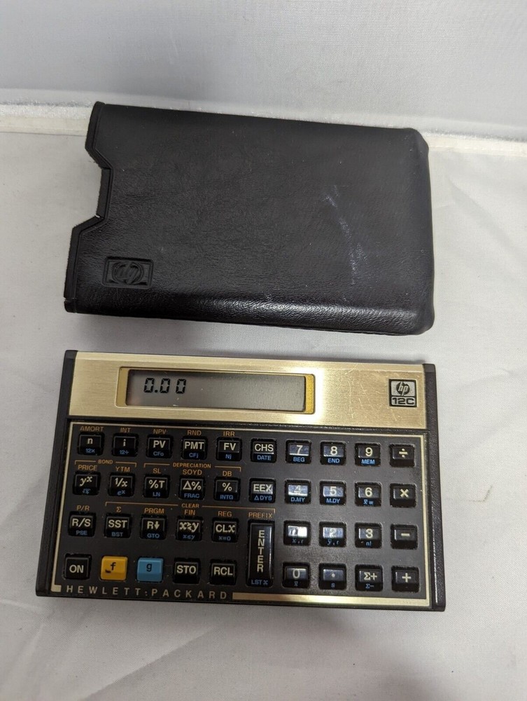 Hewlett Packard HP 12C Scientific Calculator Financial Engineering +Leather Case
